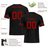 Custom Black Red Striped Sleeves Personalized Authentic Football Jersey FBJ02-D06041